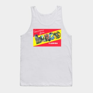 Greetings from Largo Florida - Vintage Large Letter Postcard Tank Top